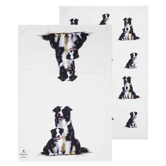Puppy Love Border Collie 2pack Tea Towels