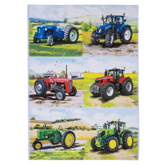 Tractors Then/Now 2pack Tea Towels