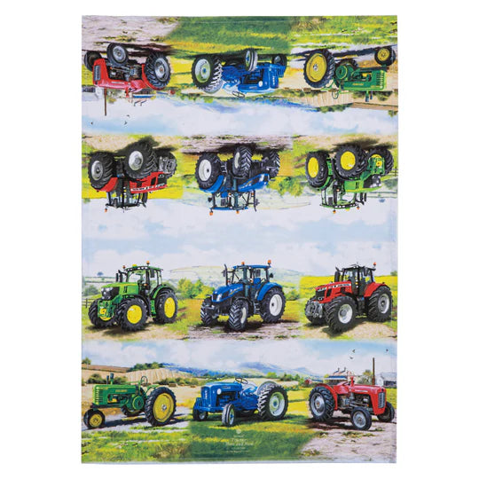 Tractors Then/Now 2pack Tea Towels