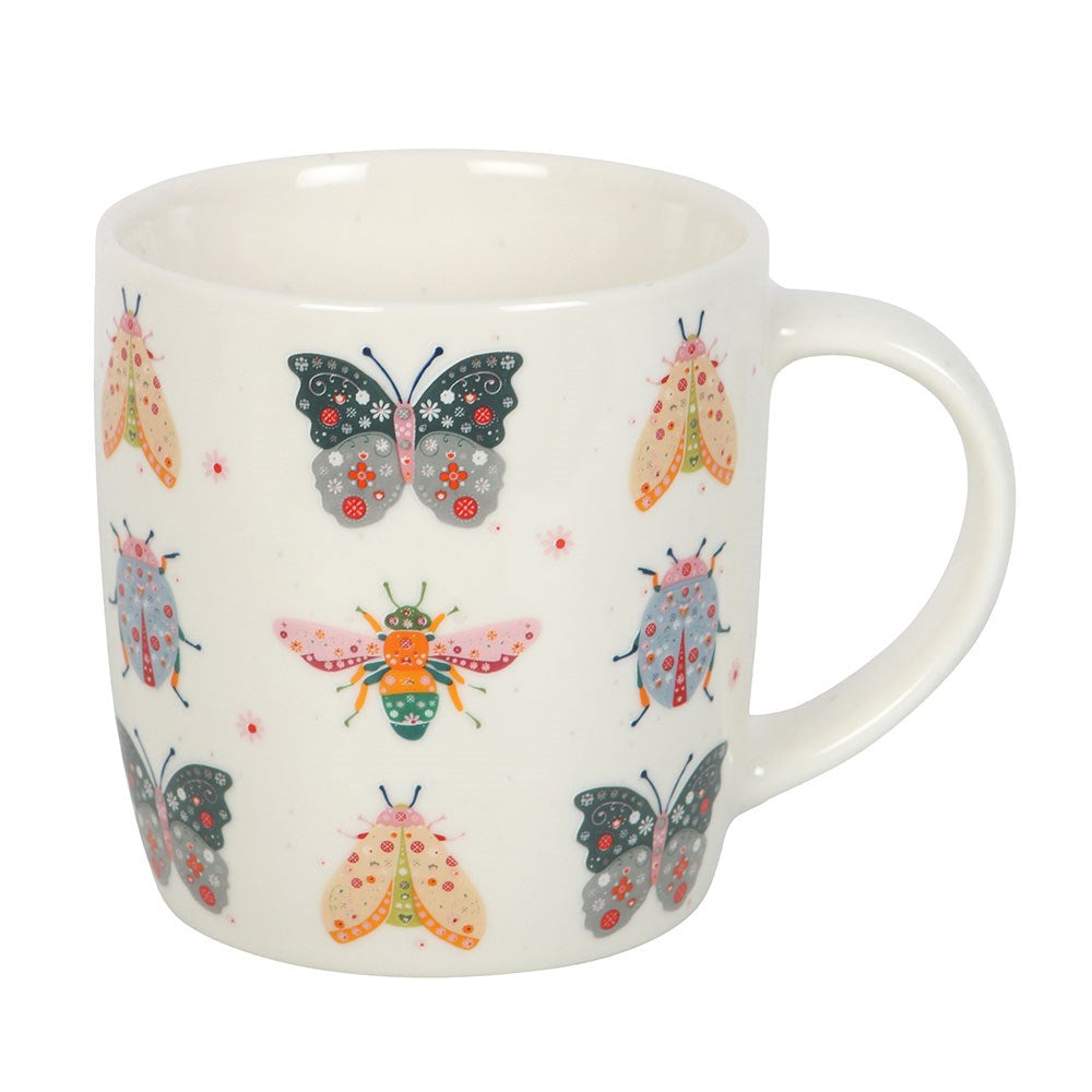 Floral Bug Print Coffee Mug