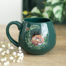 Load image into Gallery viewer, Green Sleeping Fox Rounded Mug