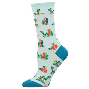 W Bookworm Blue Sock