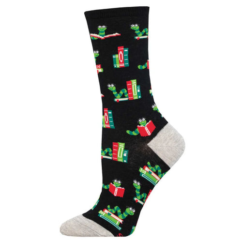 W Bookworm Black Sock