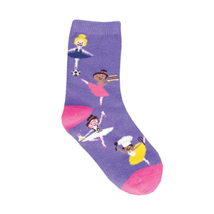 K Girl Power 4-7Yrs Purple Socks