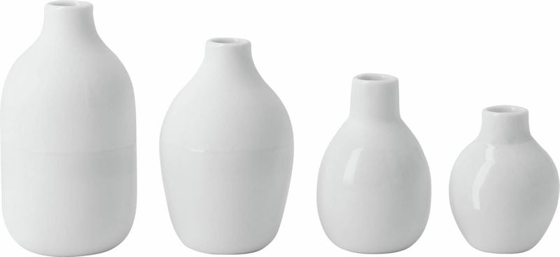 White Bottles Set of 4 Mini Vases