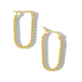 Steel Me Yellow Gold Twisted Sister Hoop Earring