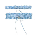 Blue Satin & Lace Double Garter 561b
