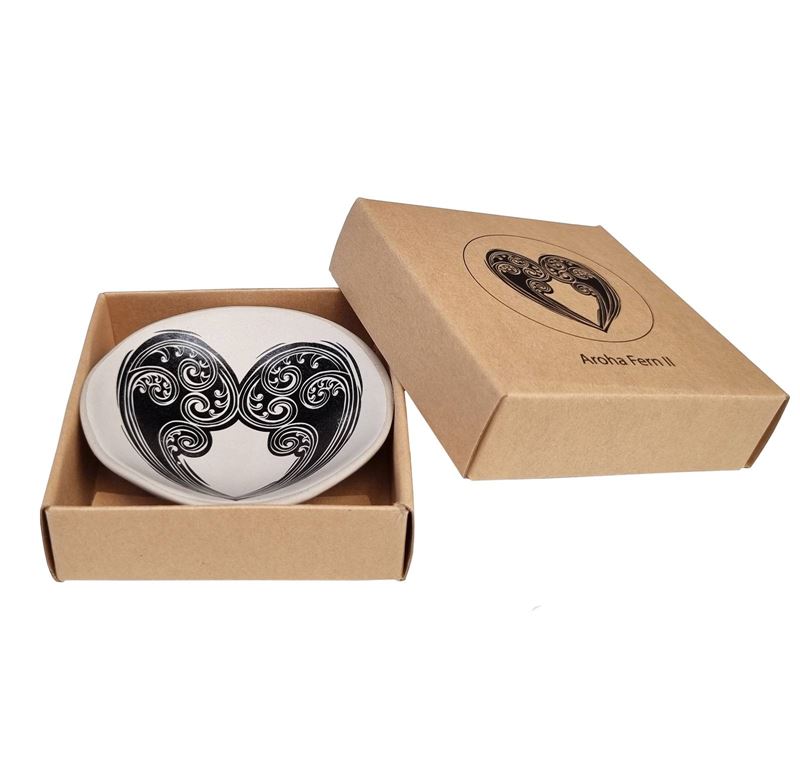 Aroha Fern Black & White 7cm Bowl