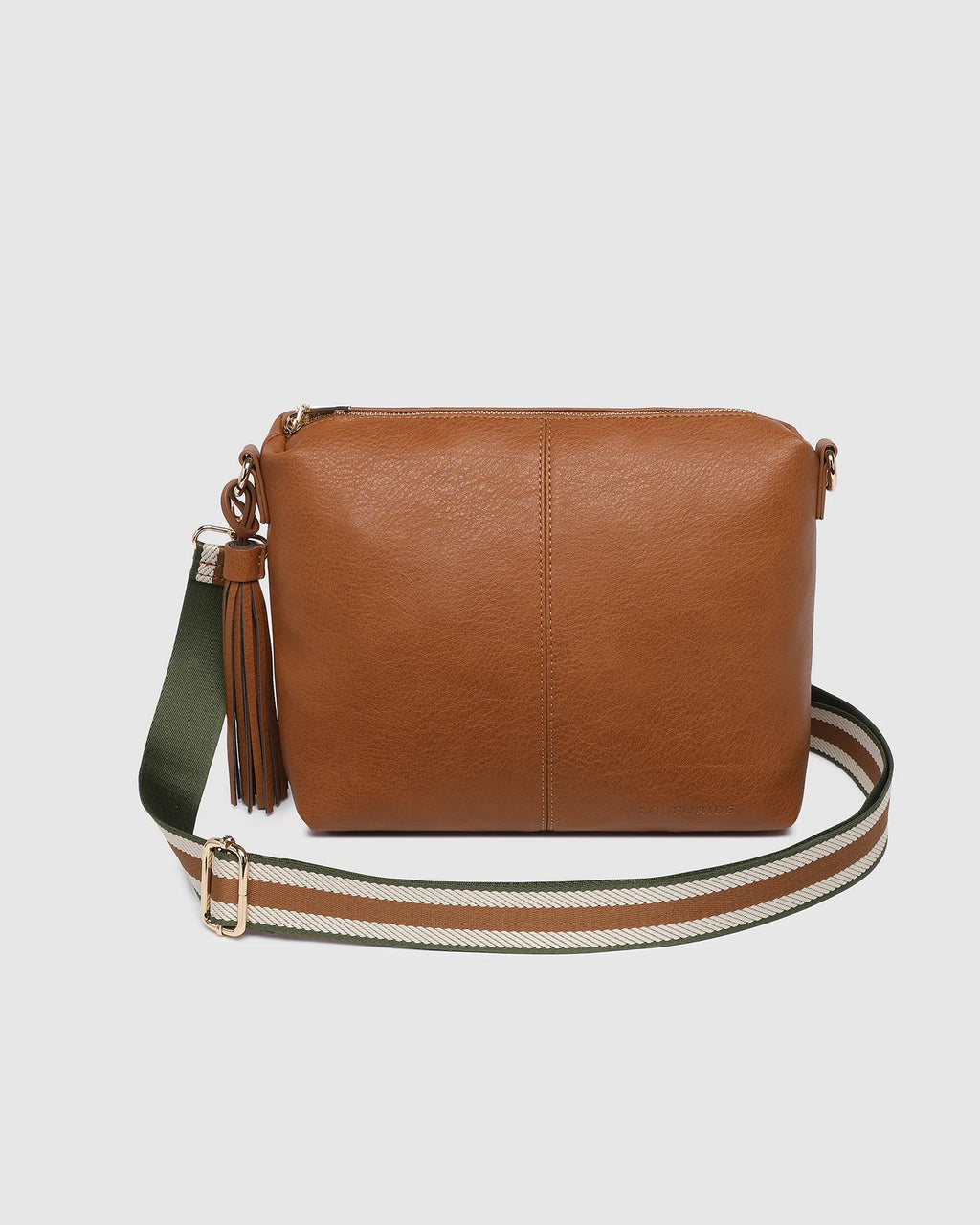 Daisy Tan Stripe Crossbody Bag