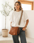 Daisy Tan Stripe Crossbody Bag