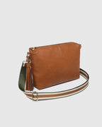 Daisy Tan Stripe Crossbody Bag