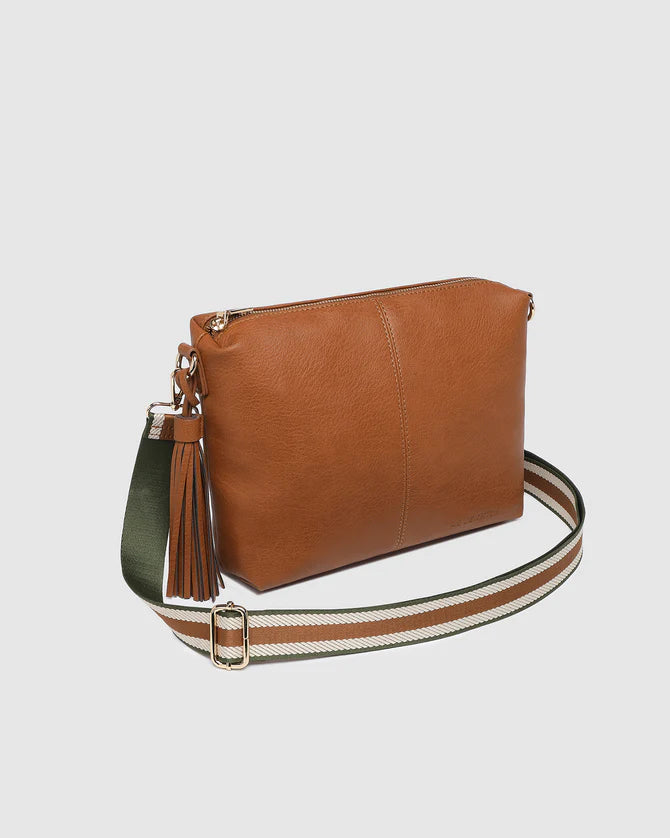 Daisy Tan Stripe Crossbody Bag
