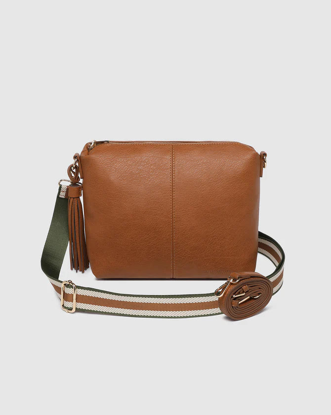 Daisy Tan Stripe Crossbody Bag