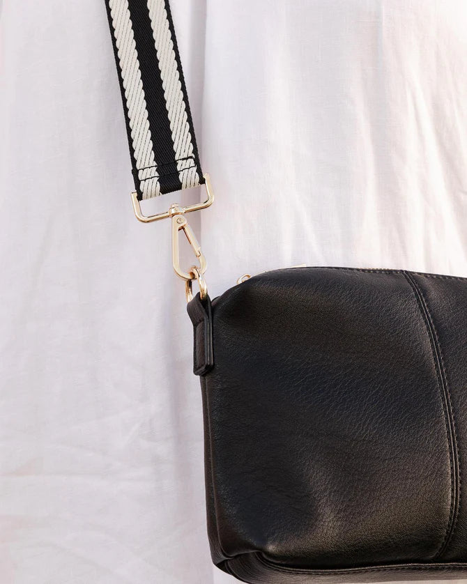 Stripe Webbing Guitar Strap Black