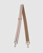 Stripe Webbing Bag Strap Camel/Pink
