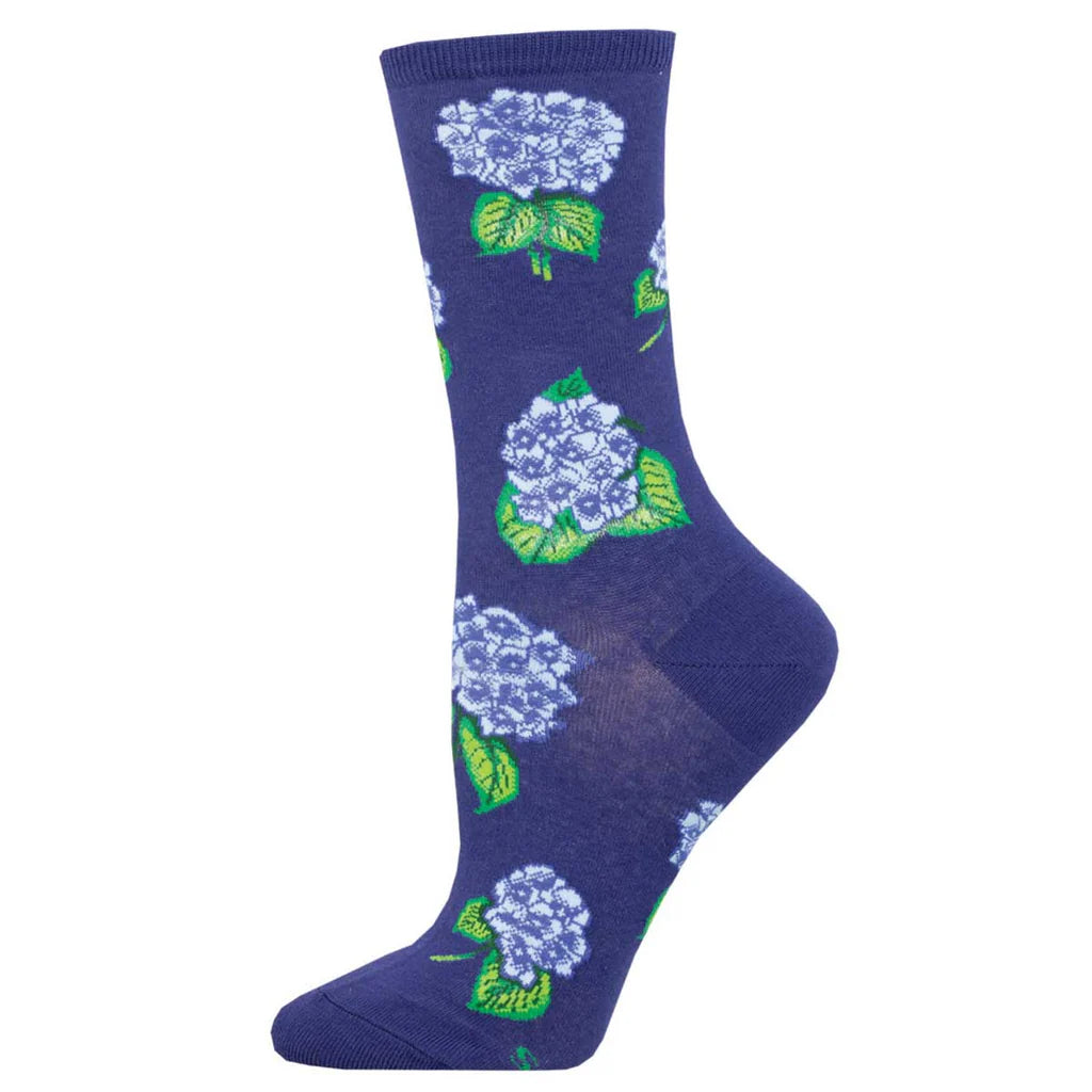 W Hydrangeas Navy Sock