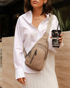 Boyd Nylon Sling Bag Beige