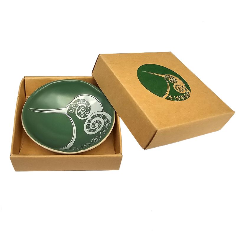 Gc Kiwi White on Green Porcelain 7cm Bowl