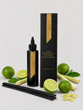Persian Lime & Lemongrass Reed Diffuser Oil & Luxury Black Reeds Refill - Odour Eliminator