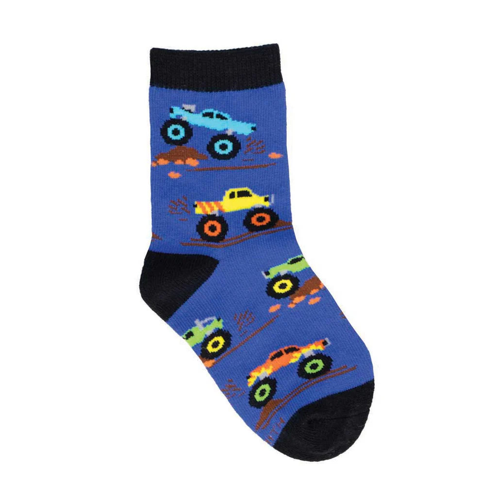 K Monster Trucks 4-7Yrs Blue Socks