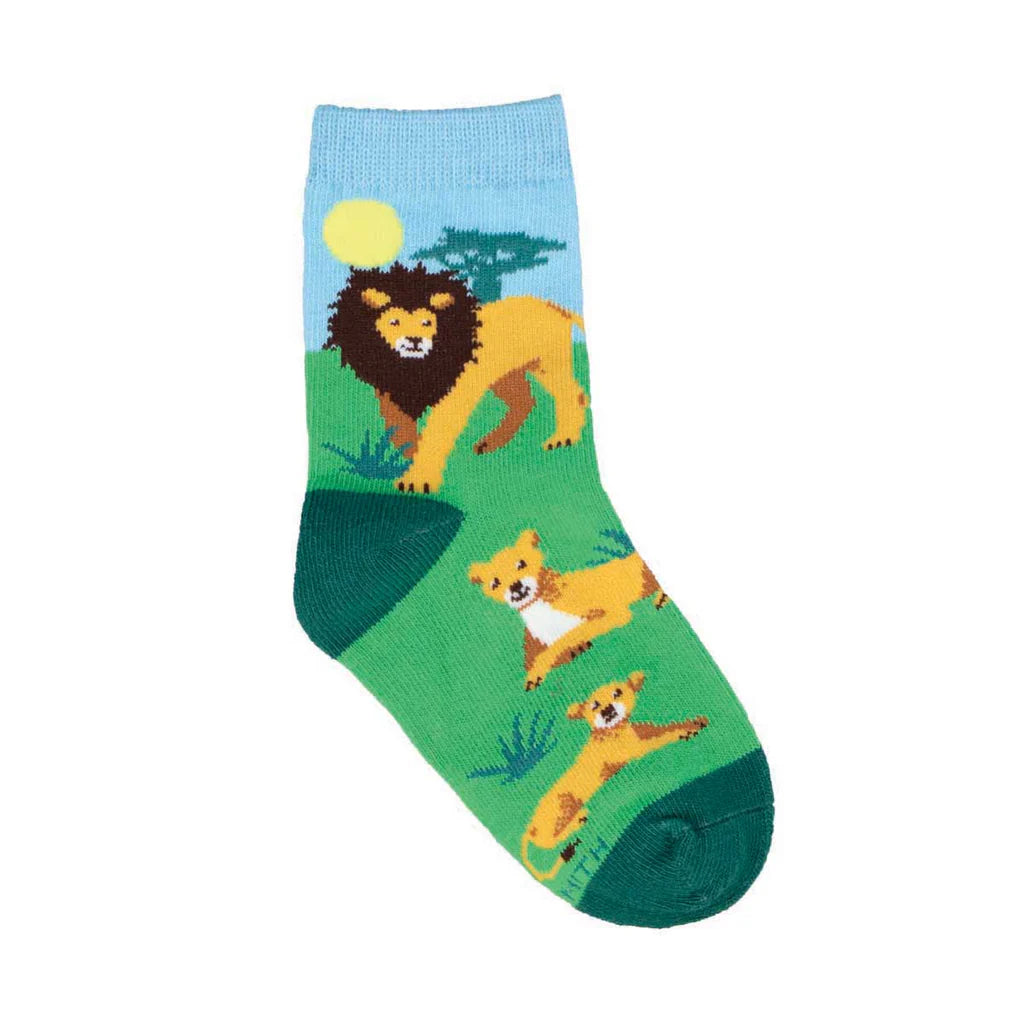 K Lounging Lions 2-4Yrs Blue Socks