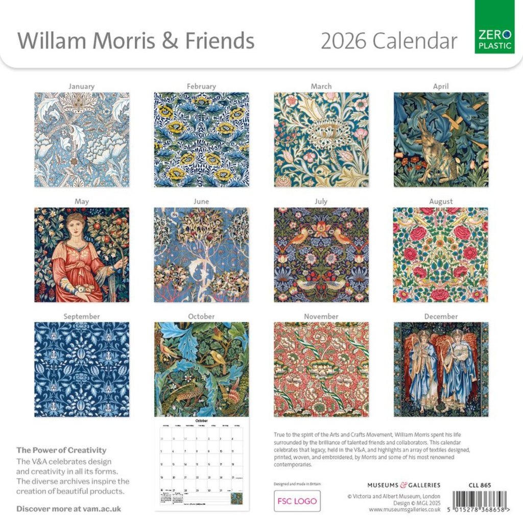 William Morris & Friends 2026 Wall Calender