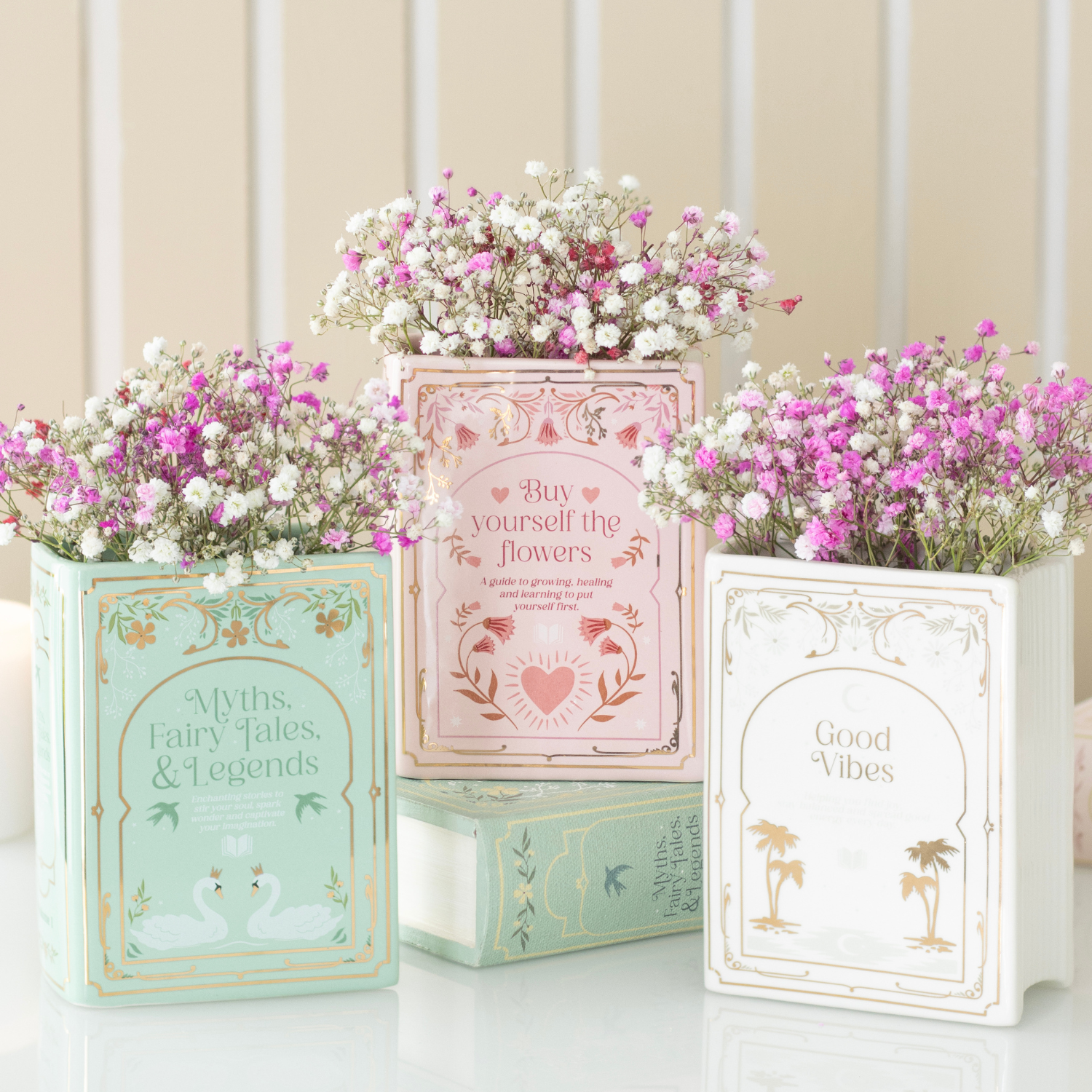 Pink Book Shaped Ceramic Vase