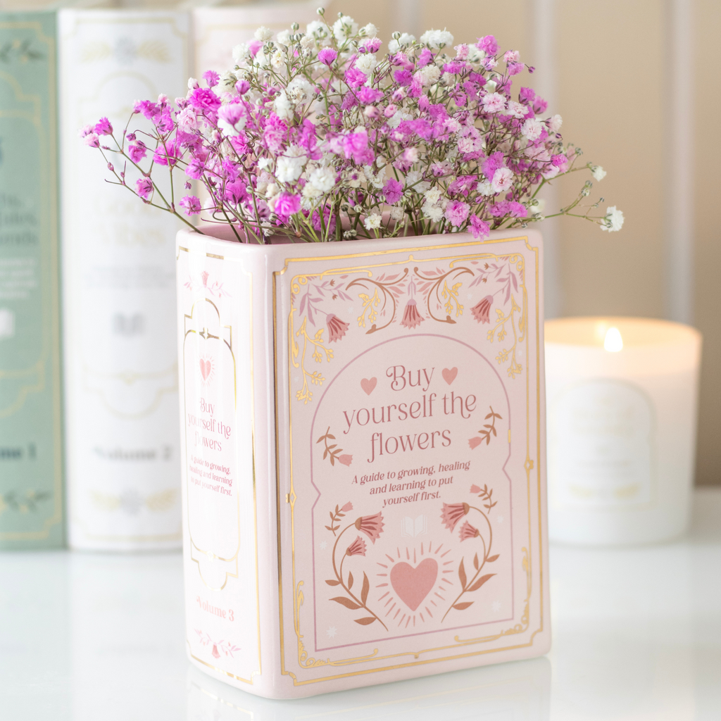 Pink Book Shaped Ceramic Vase
