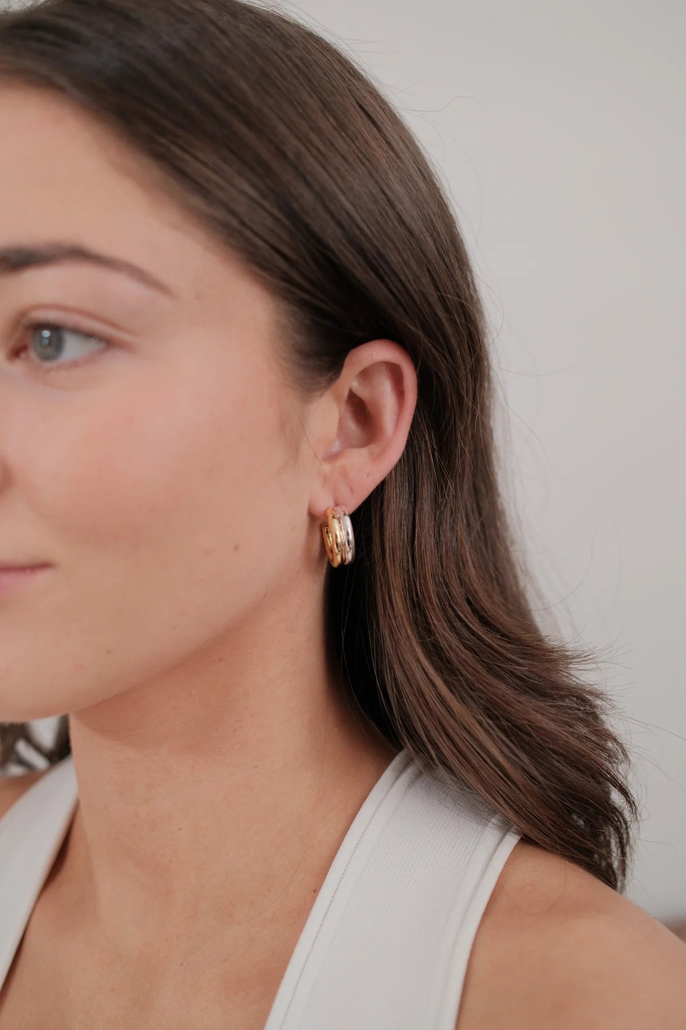 Luna Hoop Gold Silver Earring