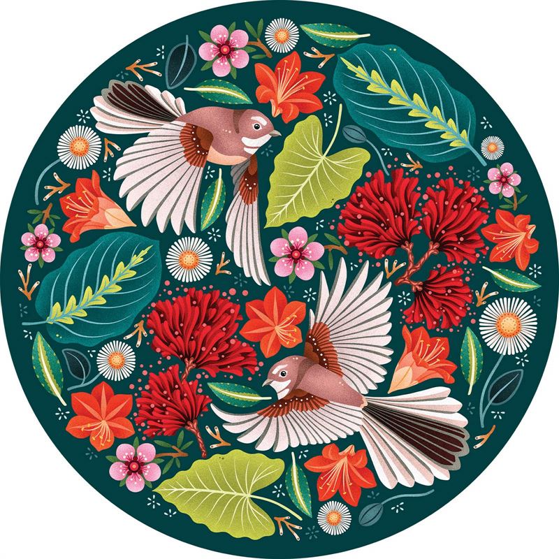 Chirpy Fantails 1000pce Round Puzzle