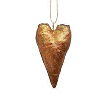 Load image into Gallery viewer, Canvas Heart Gold Hanging Deco