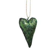 Load image into Gallery viewer, Canvas Heart Green Hanging Deco