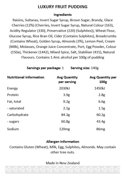 Luxury Fruit Pudding