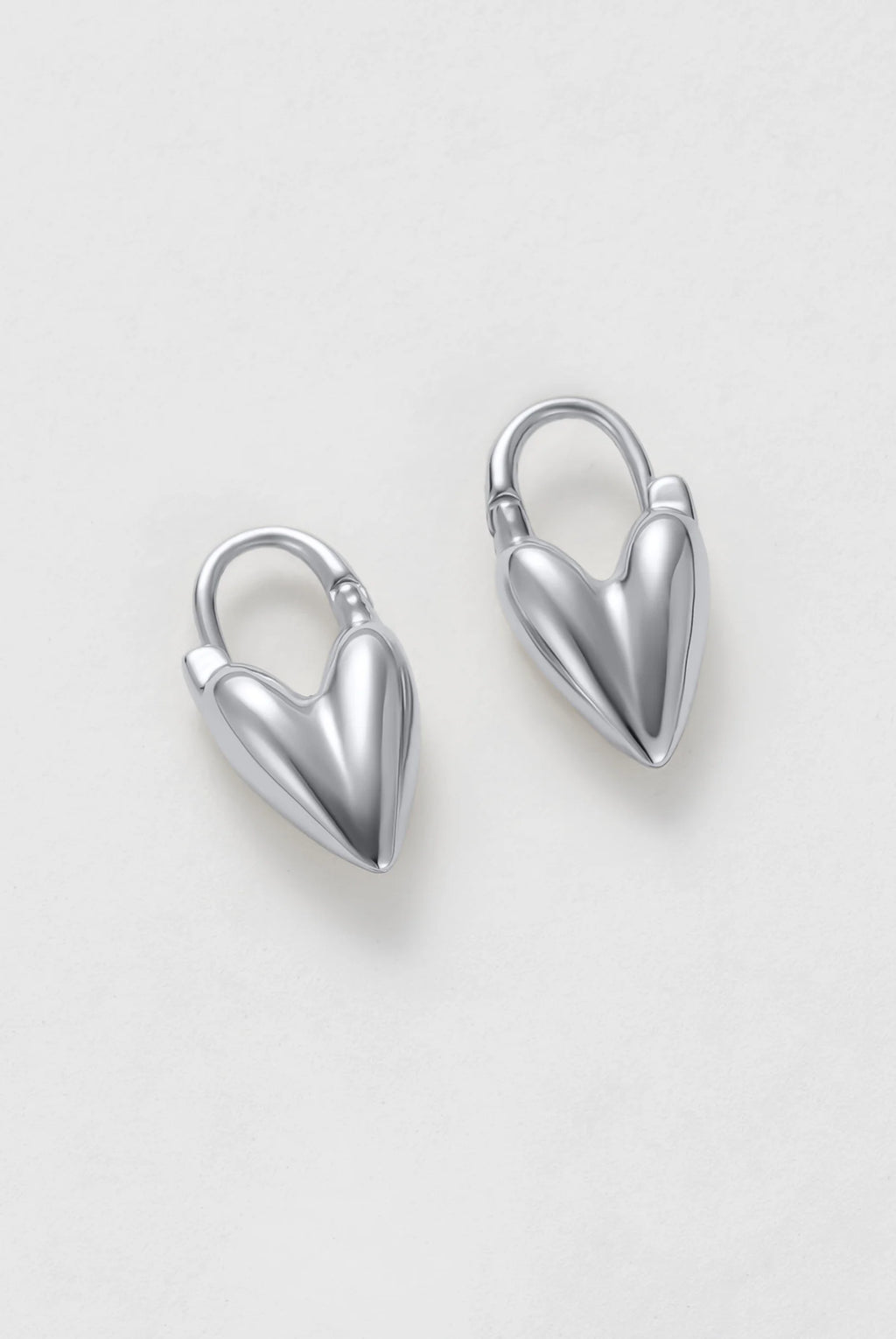 Jess Heart Silver Hoops