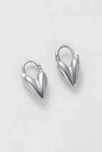 Jess Heart Silver Hoops