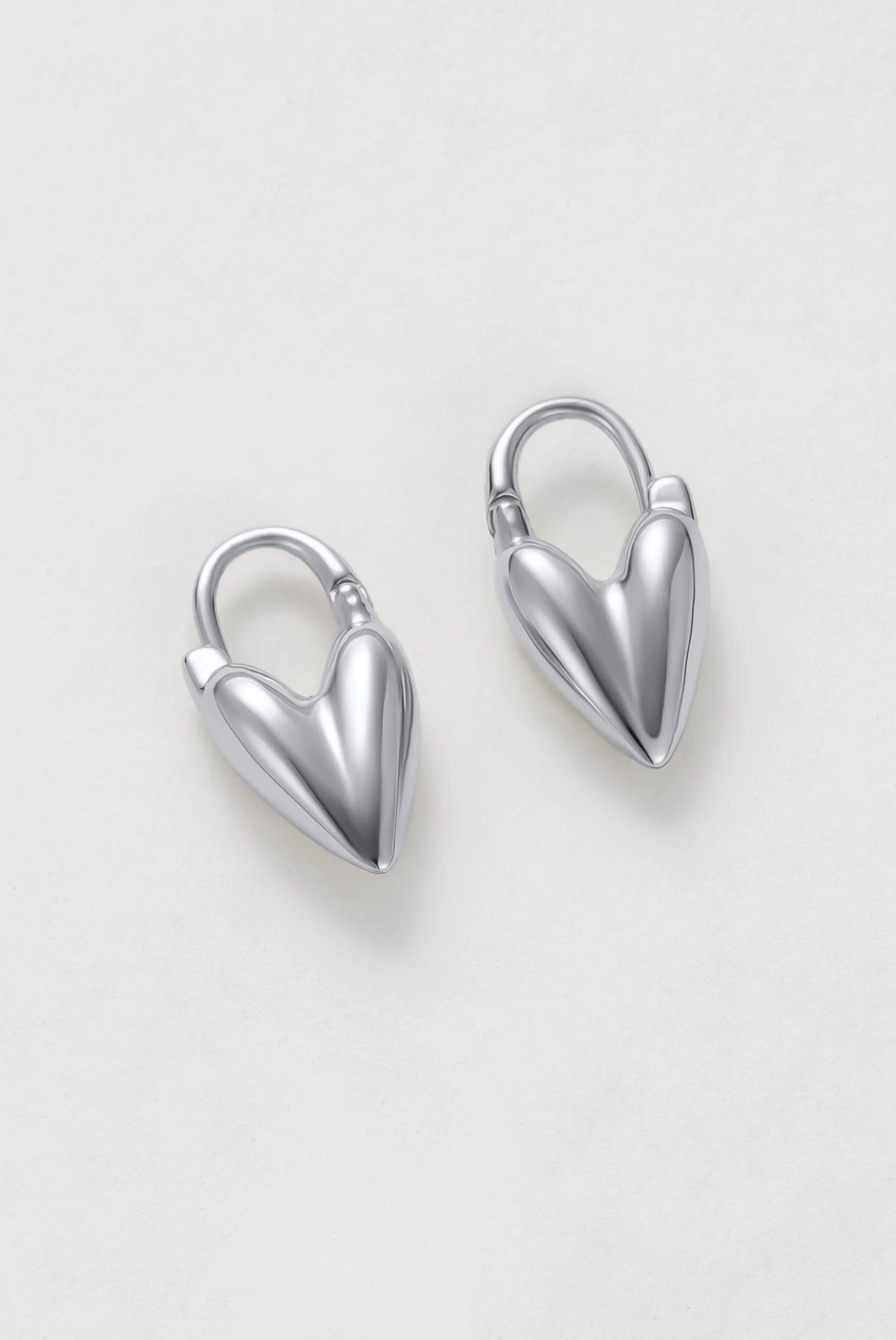 Jess Heart Silver Hoops