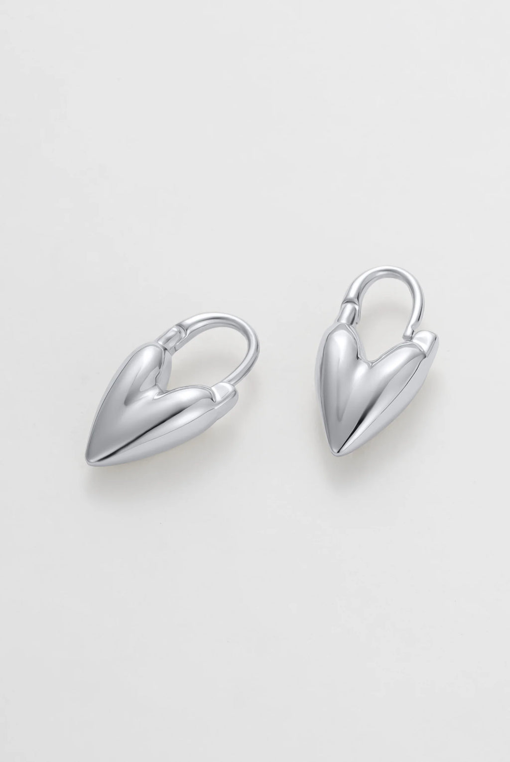 Jess Heart Silver Hoops