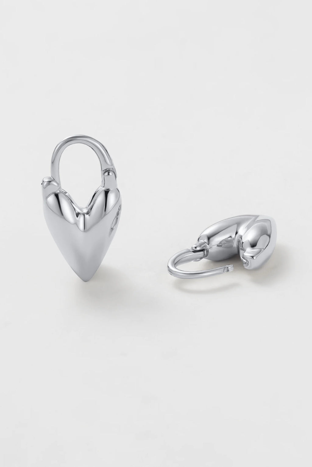 Jess Heart Silver Hoops