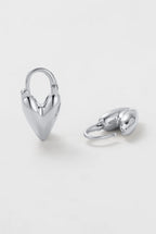 Jess Heart Silver Hoops