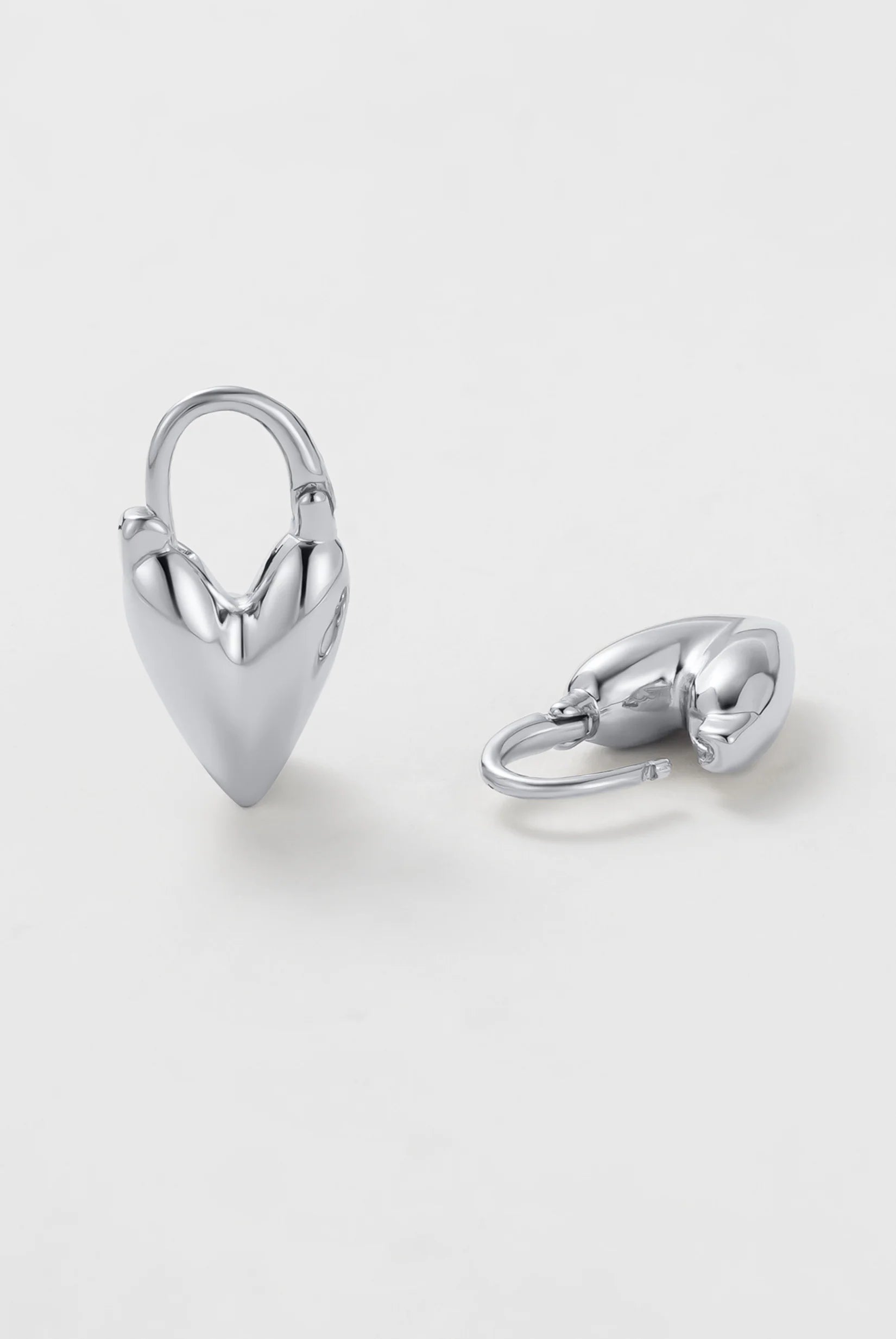 Jess Heart Silver Hoops