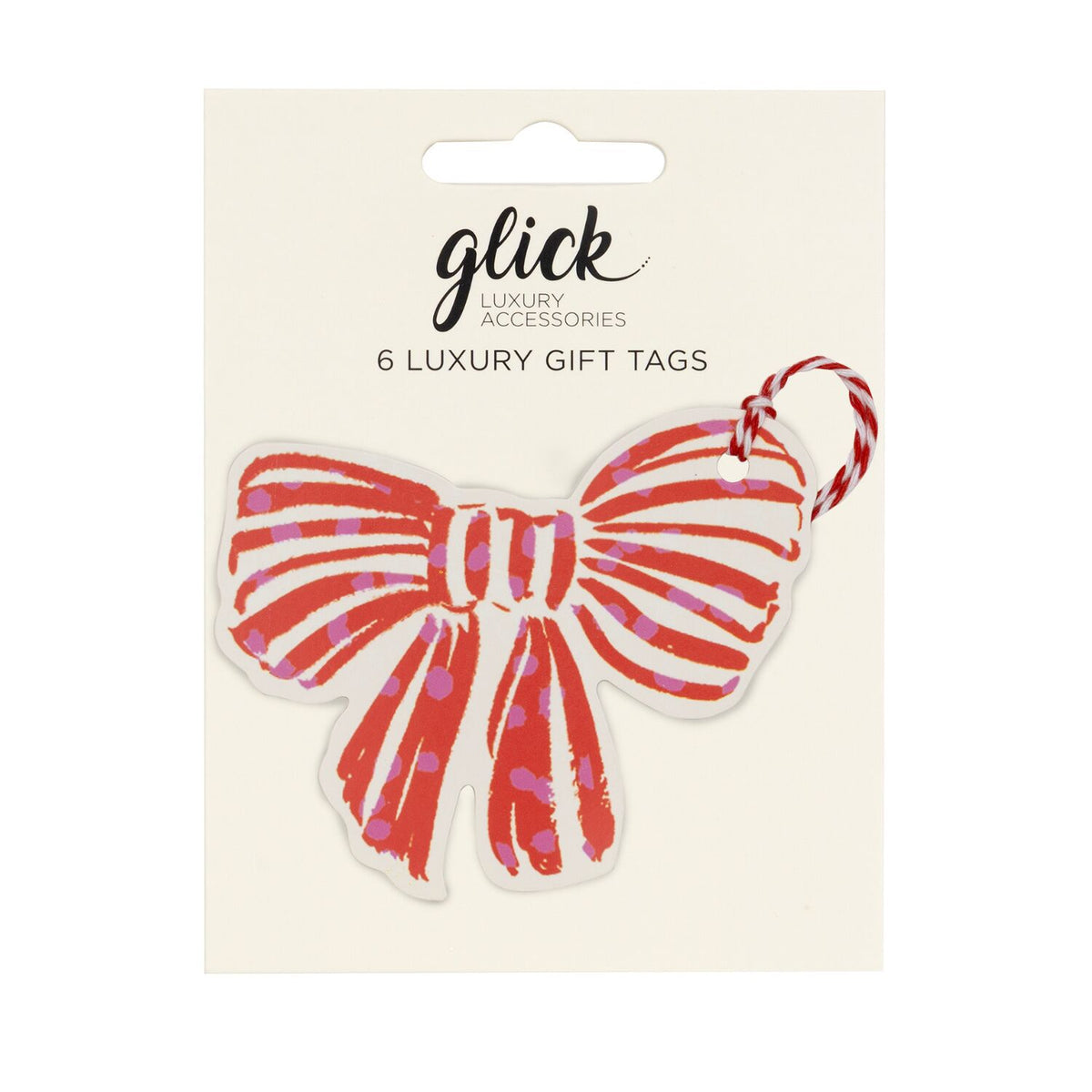 Xmas Winter Weave Bow Gift Tag 6Pack