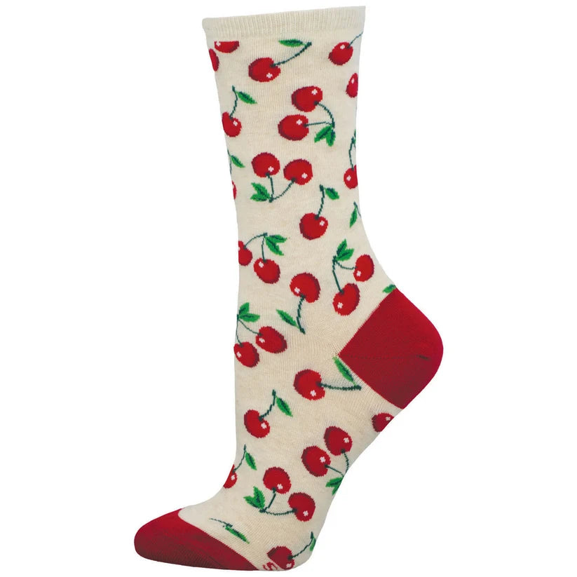 W Absolutely Cherry Ivory Heather Sock