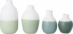 Green Pastel Bottles Set of 4 Mini Vases