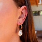 Steel Me Yellow Gold Baroque Pearl Earrings