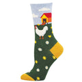 W Mother Hen Green Heather Socks