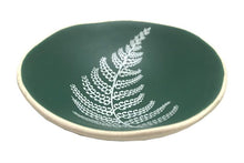 Load image into Gallery viewer, White Fern on Green Porcelain 7cm Bowl