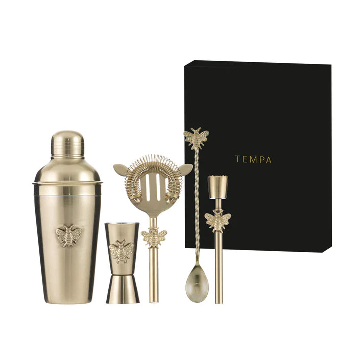 Modern Bee 4piece Barware Set