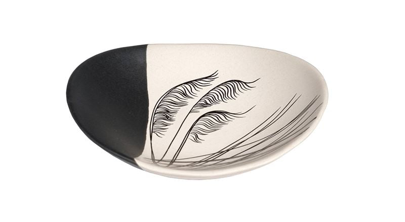 Coastal Toetoe Dipped Black/White 10cm Porcelain Bowl