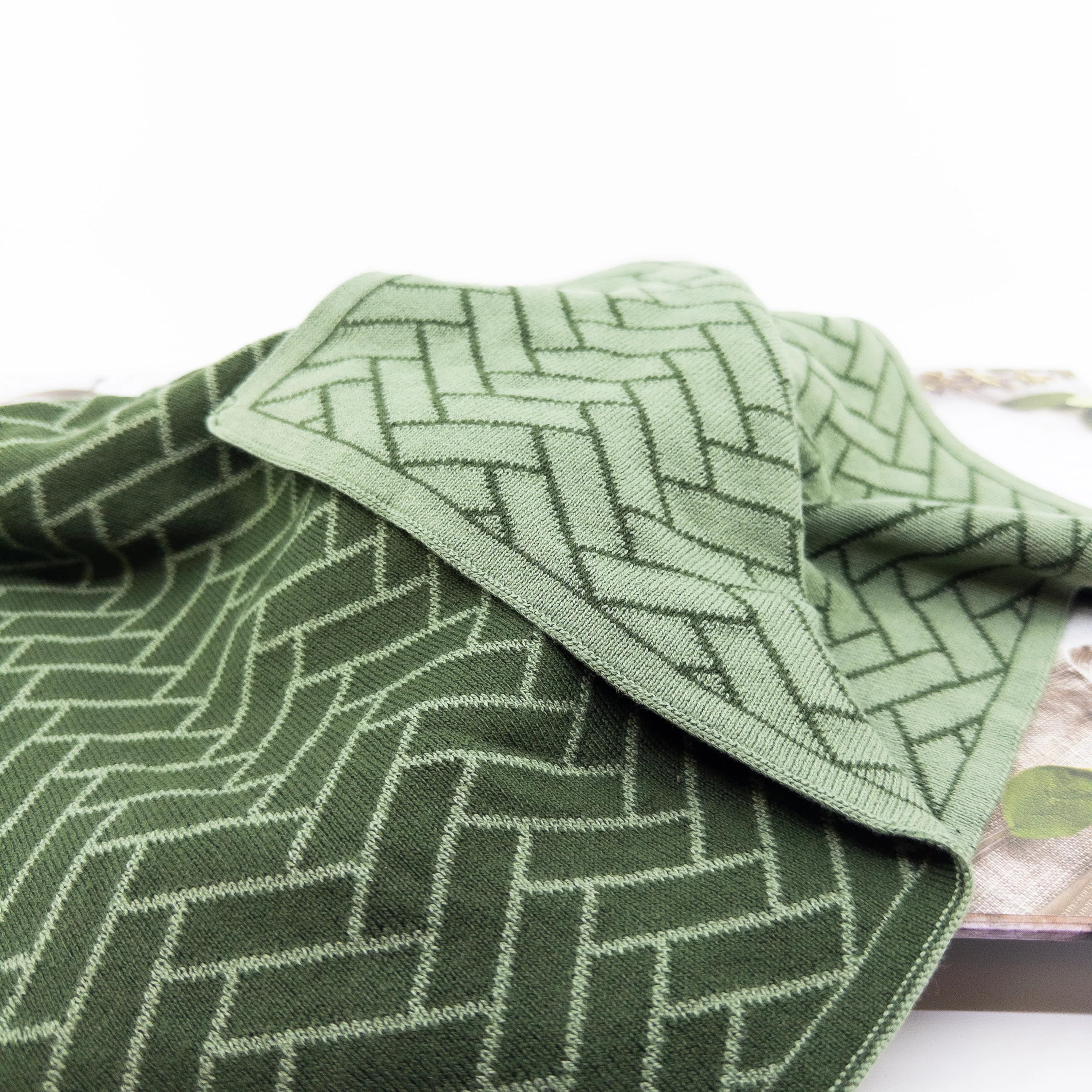 Kitchen Towel Duo Forest Herringbone
