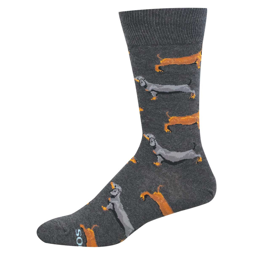 M Dachshunds Charcoal Heather Socks